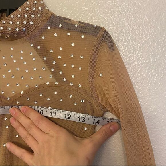 The Line up dance costume JUPELA UNITARD tan beige custom rhinestone SA adult - Picture 12 of 12